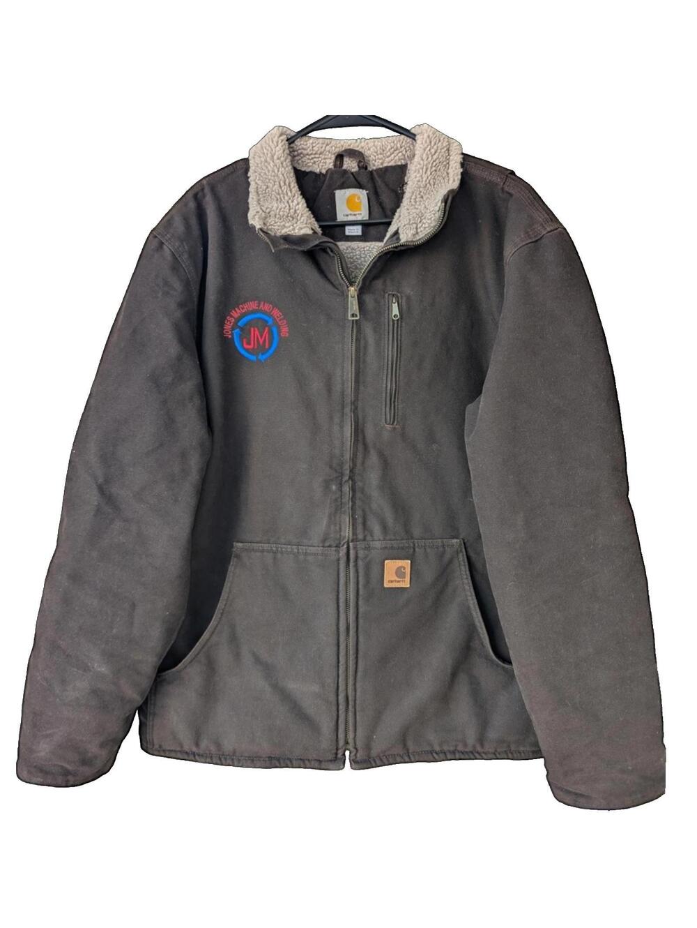 Carhartt L J141 Sierra Sherpa Lined Duck Canvas Work Utility Jacket Brown 26x29